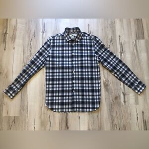 Joseph Abboud Men's Plaid Shirt - 100% Cotton Modern Fit Blue and White